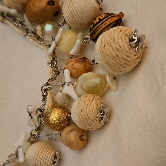 VTG UNICA 1980s Beach Fisherman Beaded Cha Cha Braided Rope Chain Necklace - Picture 4 of 9